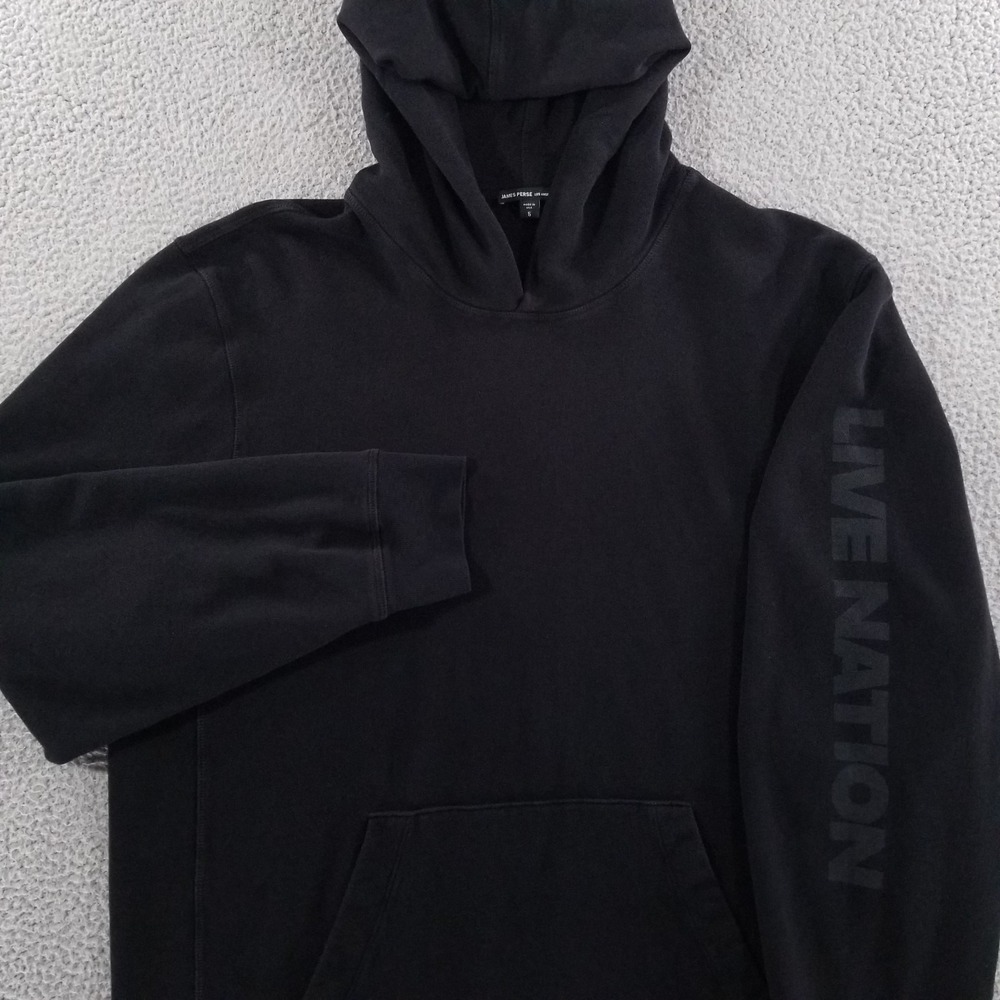 James Perse Hoodie Mens 5 2XL Black LIVE NATION Graphic Pullover Sweatshirt USA
